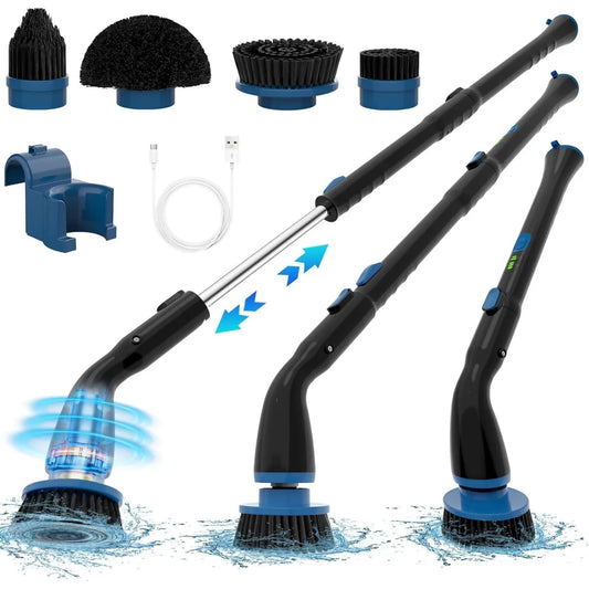 Electric Spin Scrubber With 4 Replaceable Brush Heads