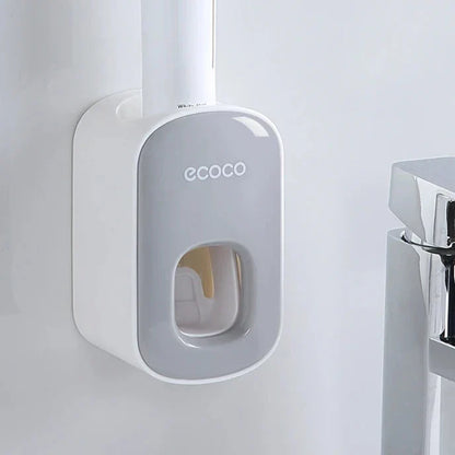 Toothpaste dispenser set in gray