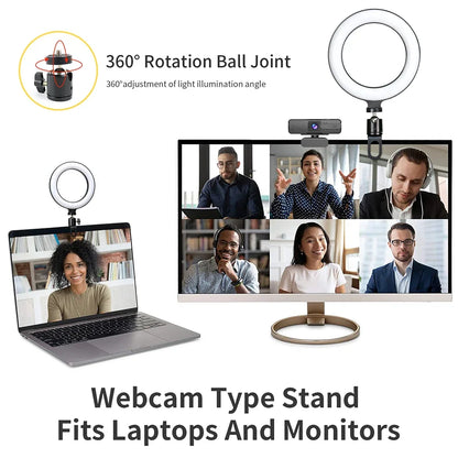 Clip-on desk ring light, view 2