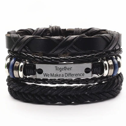 3 Pcs/Set Leather Bracelets