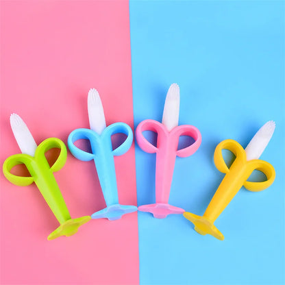 Baby Silicone Training Toothbrush Teething Ring