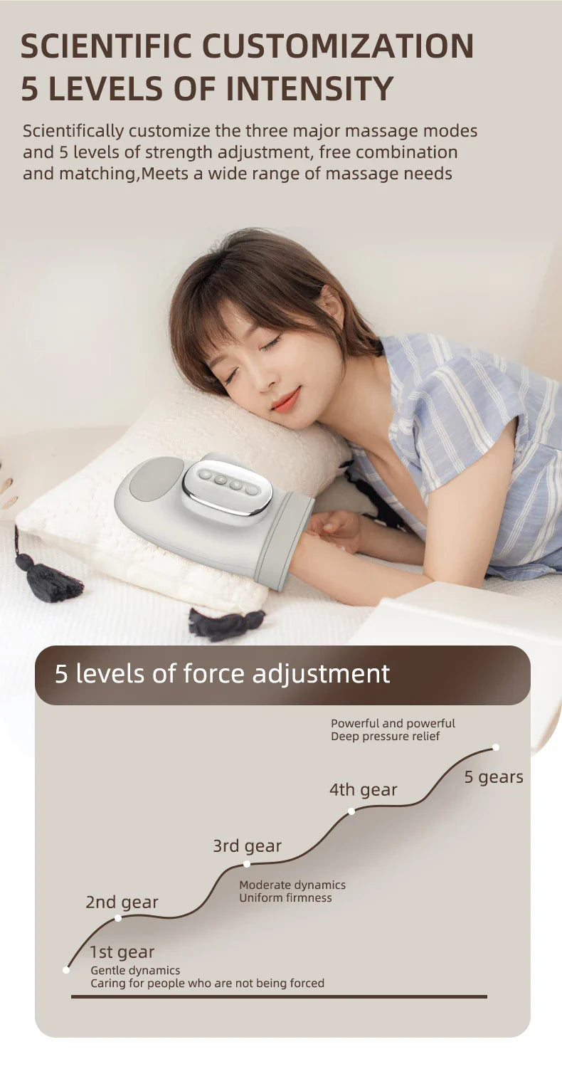 6 in 1 Smart Airbag Full Hand Massager Wrist Palm Finger Muscle Relaxation Kneading Vibration Massage Machine