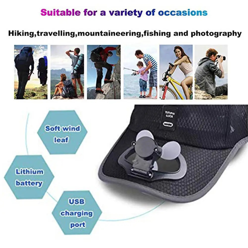 Solar Powered Fan cap