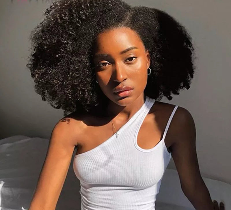 4B 4C Afro Kinky Curly Clip In Human Hair Extensions