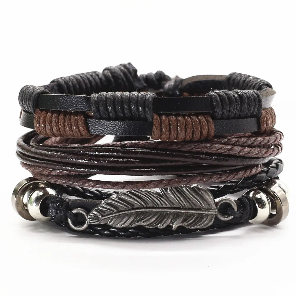 3 Pcs/Set Leather Bracelets