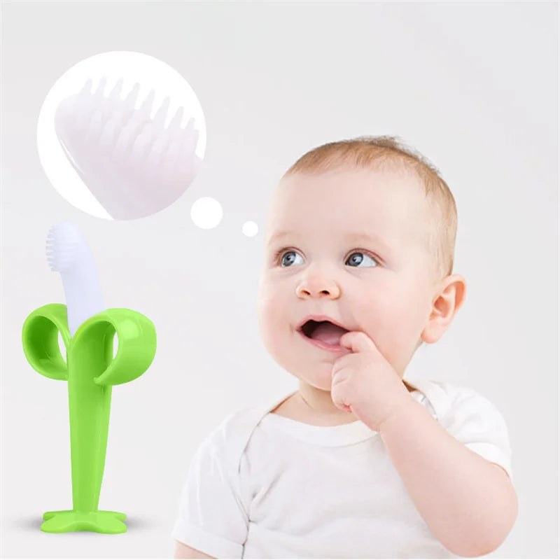 Baby Silicone Training Toothbrush Teething Ring - MONLANE