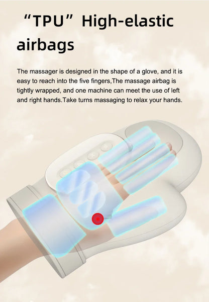 6 in 1 Smart Airbag Full Hand Massager Wrist Palm Finger Muscle Relaxation Kneading Vibration Massage Machine