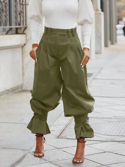 Lantern pants in Green