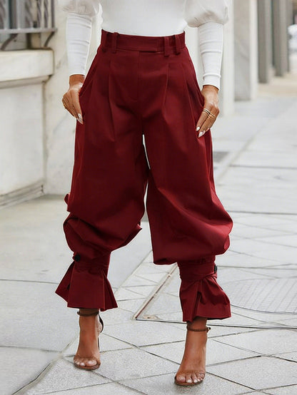 Lantern pants in Red