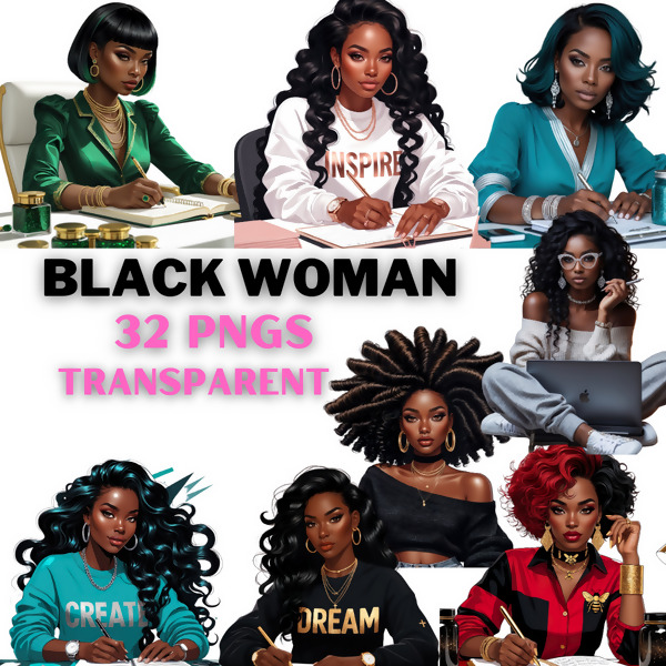 Black girl clipart bundle - MONLANE DIGITAL