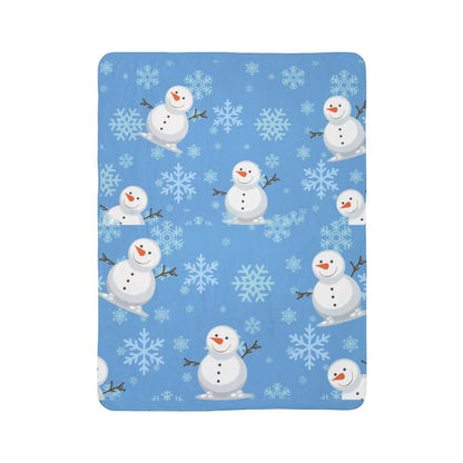 Snow Man Fleece Sherpa Blanket 4