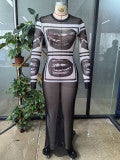 Mesh printed street dress, view 11