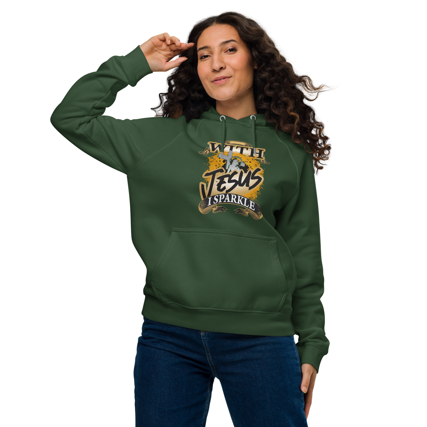 unisex-eco-raglan-hoodie-bottle-green-front-670ef3c9bffdc