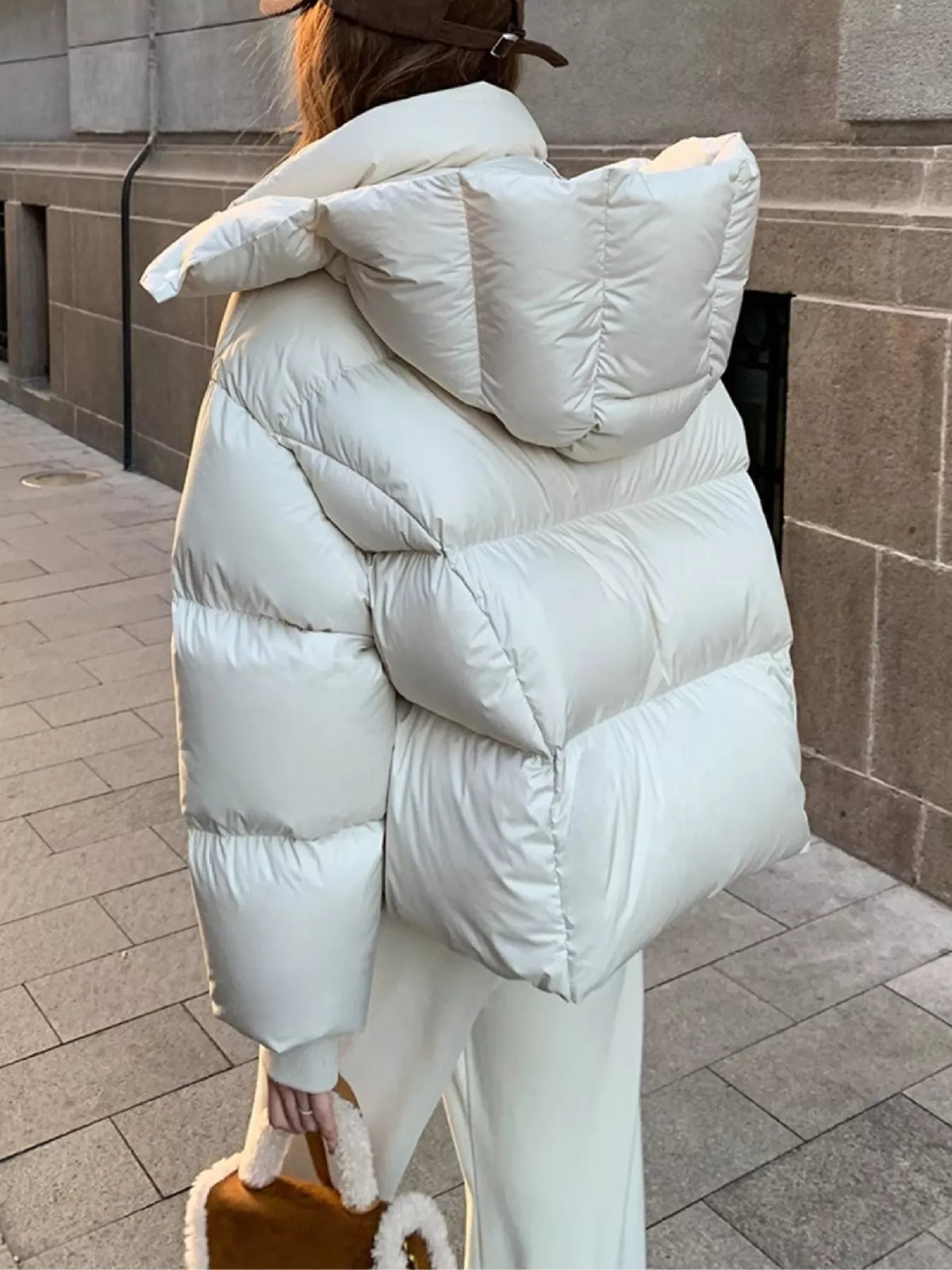 Quilted hooded puffer jacket, view 19