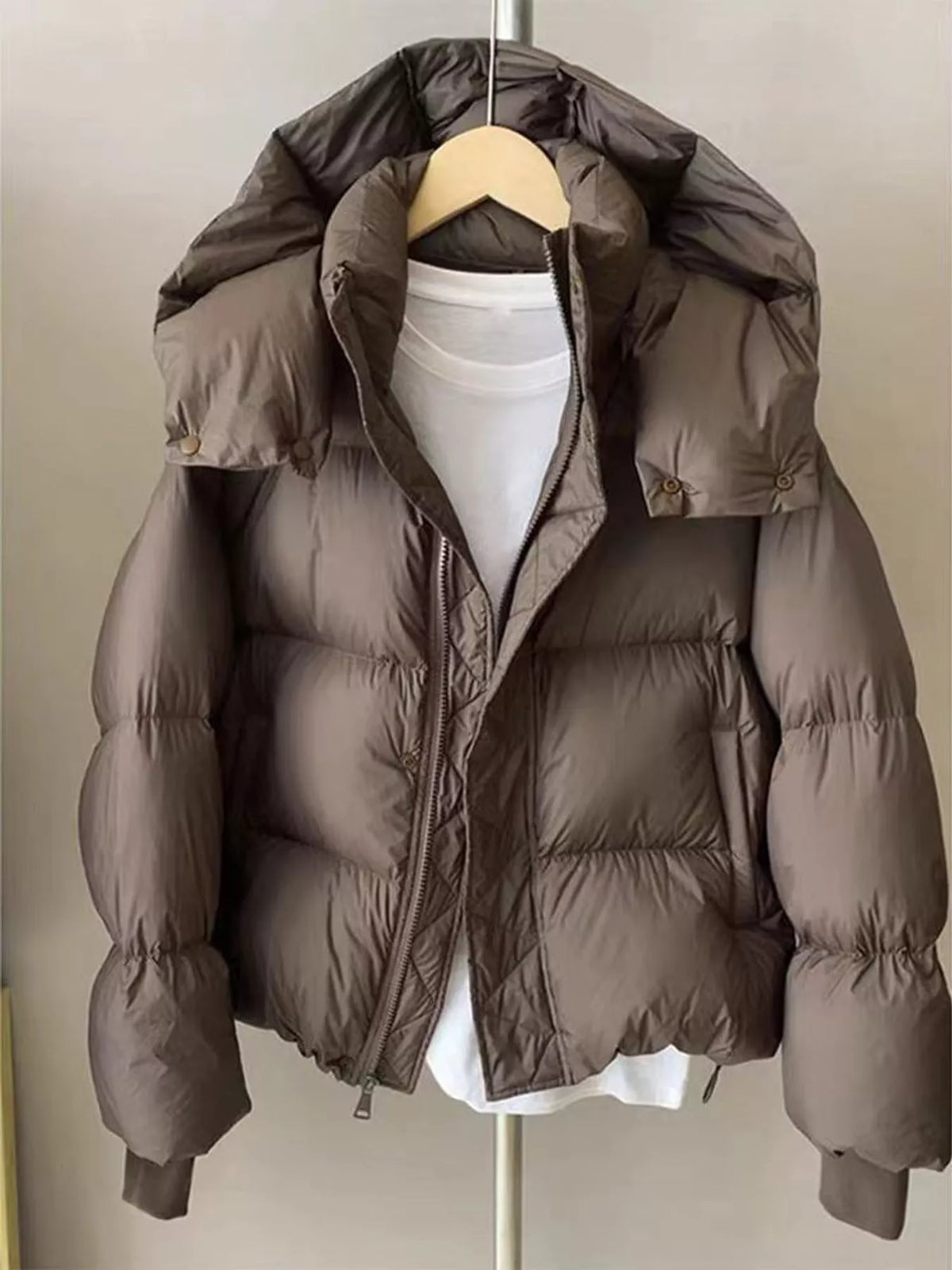 Quilted hooded puffer jacket, view 12