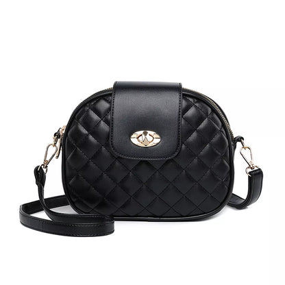 Quilted Turn-Lock Crossbody Bag