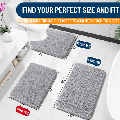 Extra Soft Thick Absorbent Shaggy Bath Mats