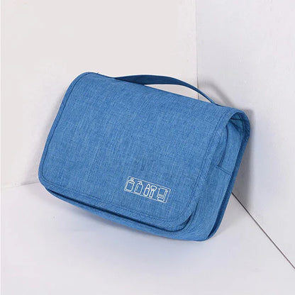 Hanging toiletry bag in Blue
