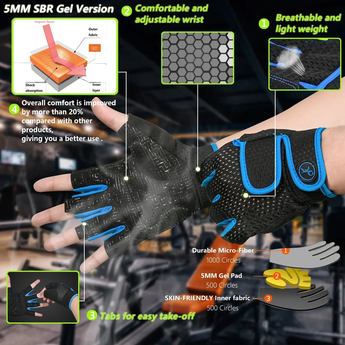 Breathable Anti-slip Workout Gloves