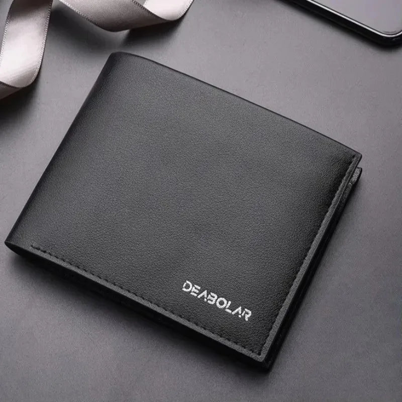 Billfold wallet in black PU leather, style 2