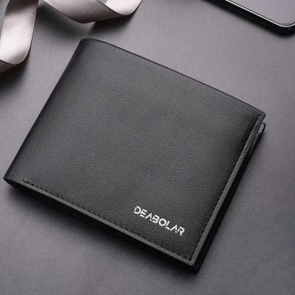 Billfold wallet in black PU leather, style 2