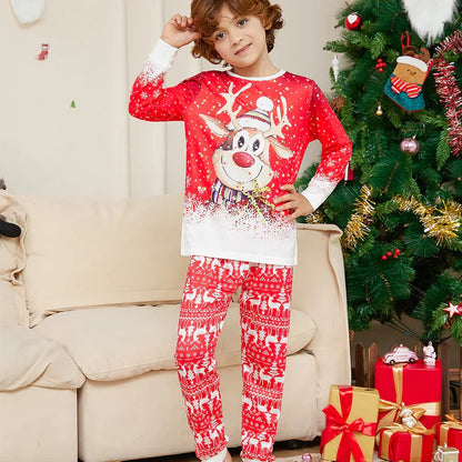 Reindeer Printed Xmas Family pajama Sets
