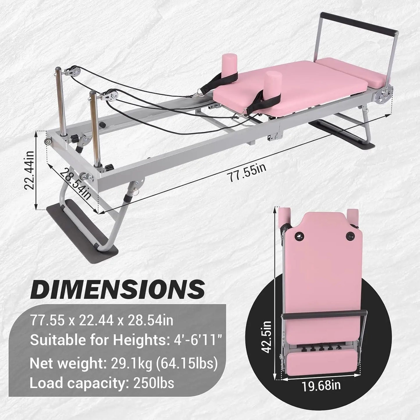 Foldable Home Pilates Reformer Machine