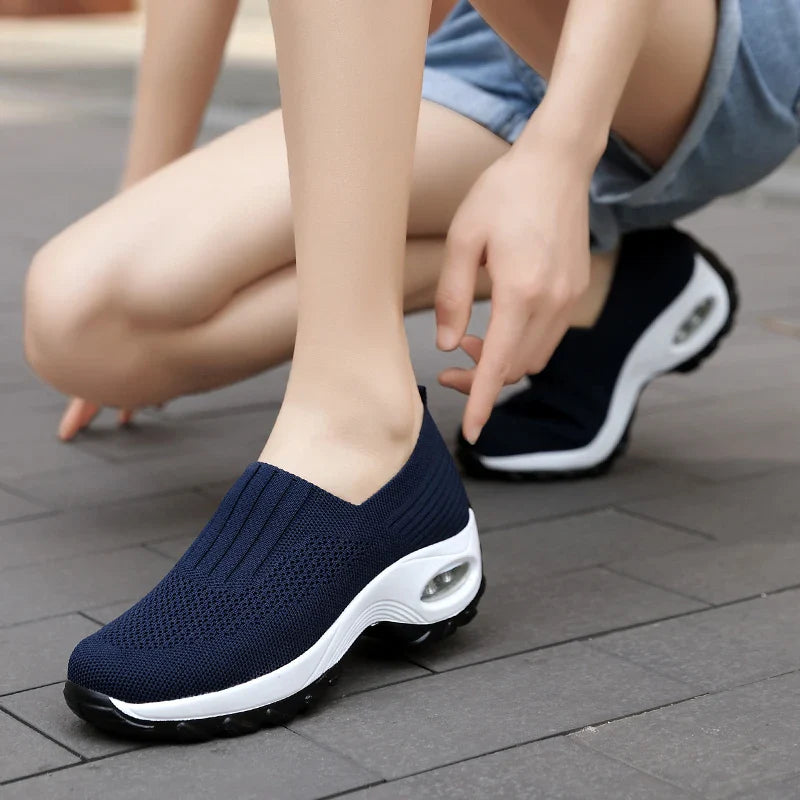 Air Cushion Slip-On Women Walking Shoes