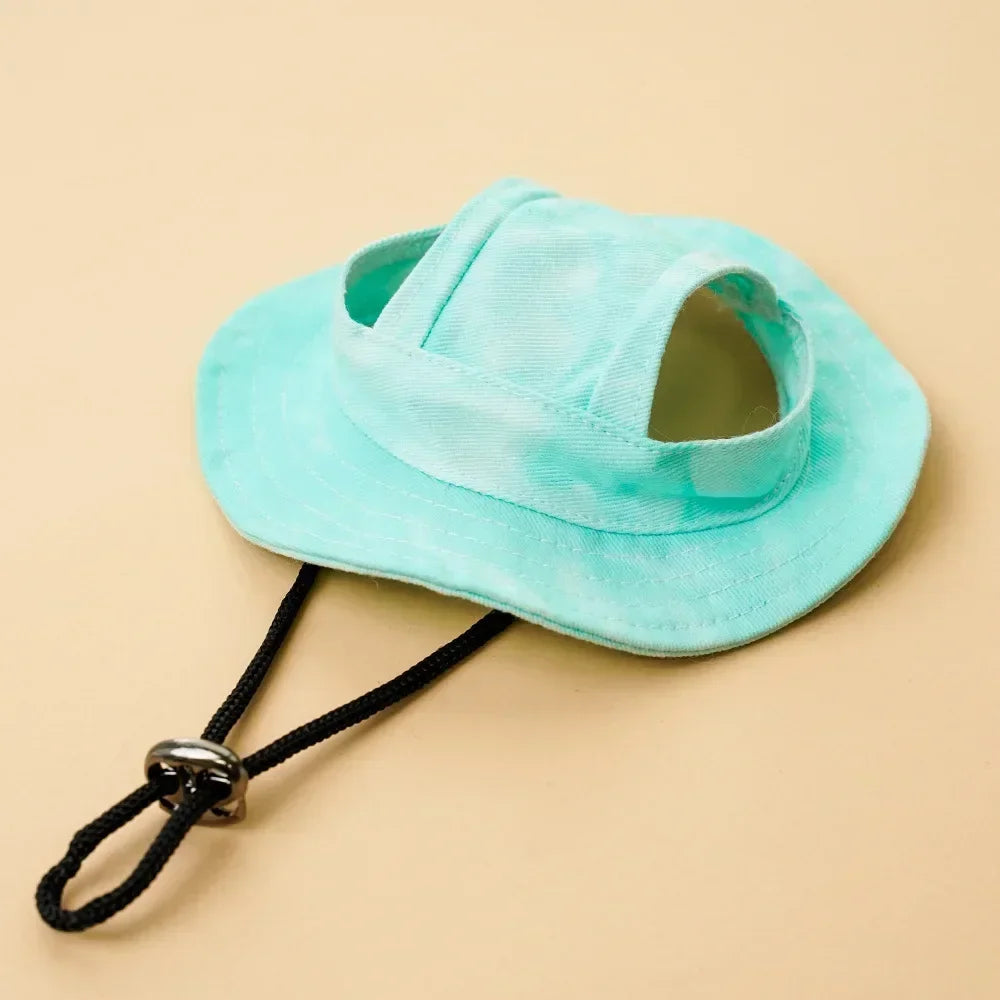 Small Dog Cat Hats Cat Cowboy Hat with Ear Holes