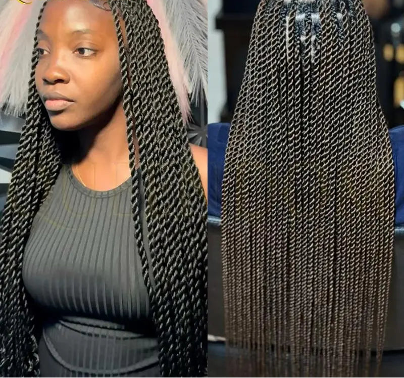 Synthetic Goddess Faux Locs Twist Full Lace Wig