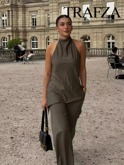 Female Backless Mini Halter Top