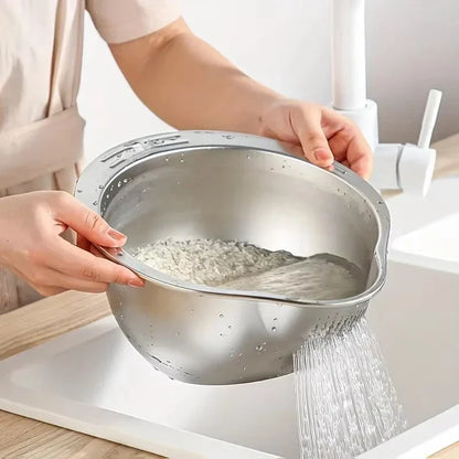 Rice Washer Strainer Bowl