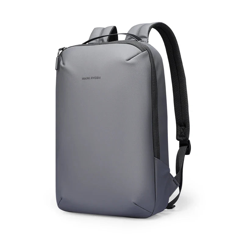 Slim men's laptop backpack in gray