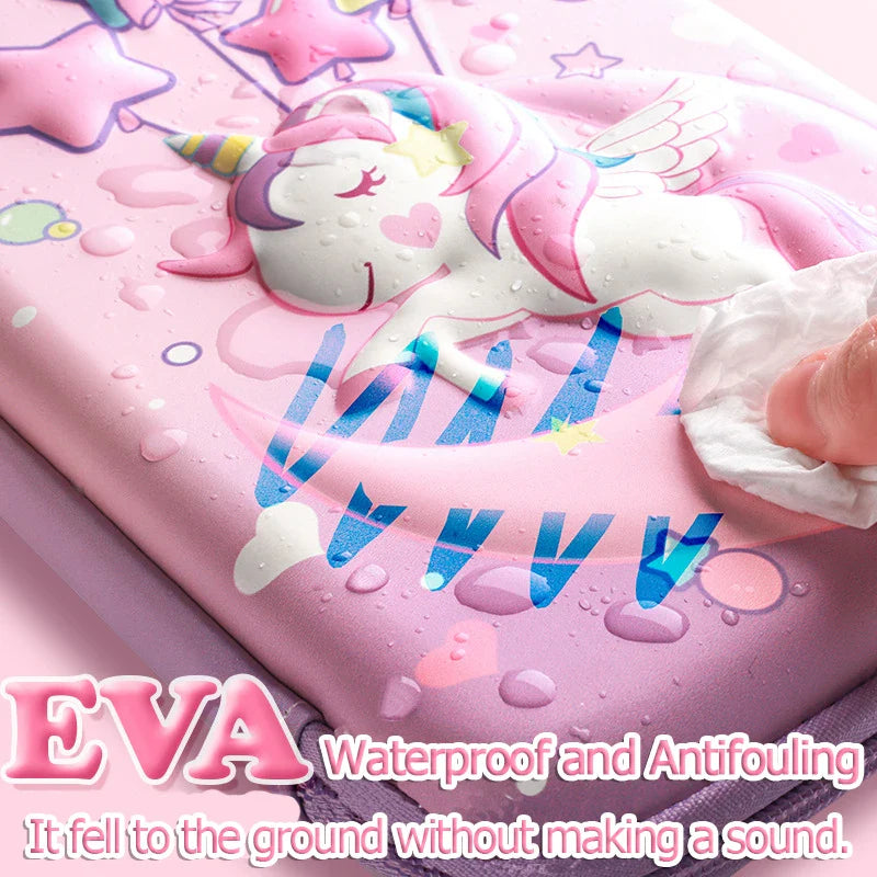 3D Large Capacity Unicorn Pencil Case