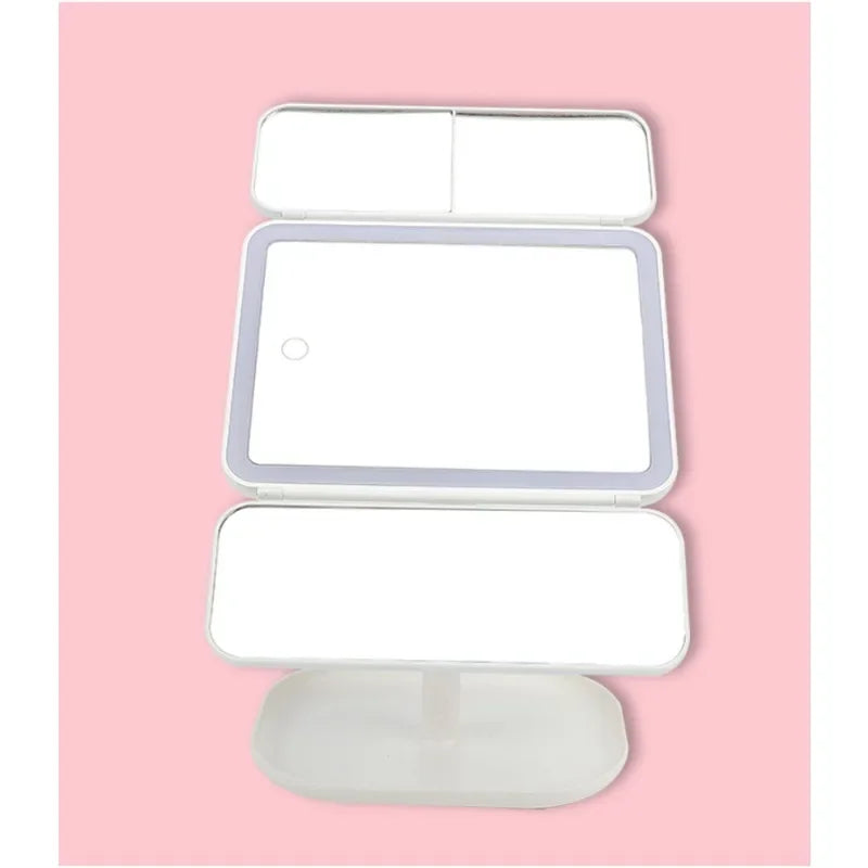 Tri-fold LED vanity mirror, view 6
