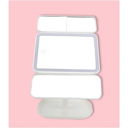Trifold Makeup Mirror LED Lights