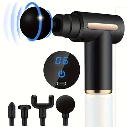 Mini Massage Gun with 4 Heads, USB-C Rechargeable