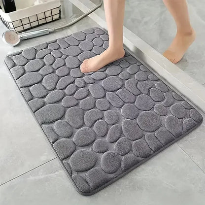 3D Non Slip Bathroom Mat Cobblestone