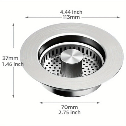 3-in-1 Stainless Steel Kitchen Sink Strainer