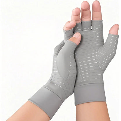 Full-Finger Copper-Infused Compression Gloves