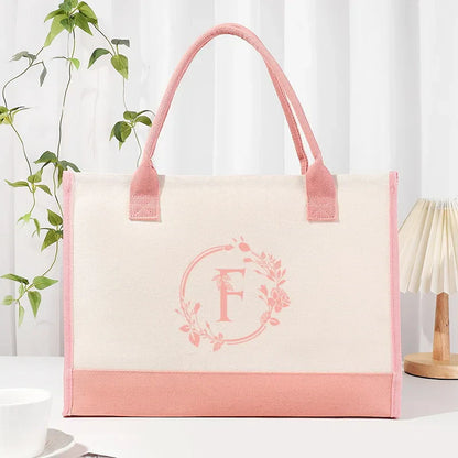 Leaf Letter Colored Canva Handbag