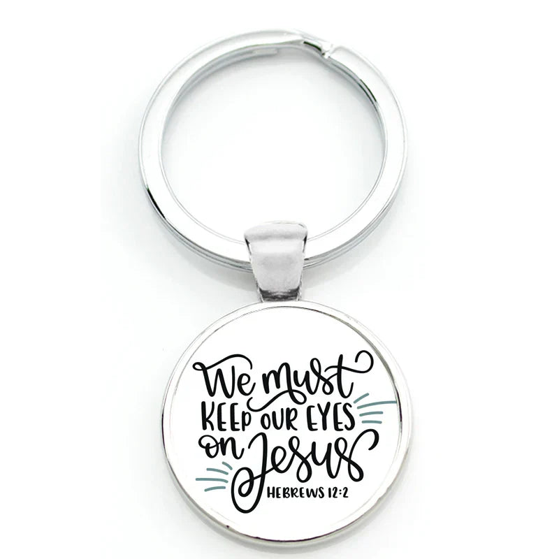 Keychain With Printed Bible Quote