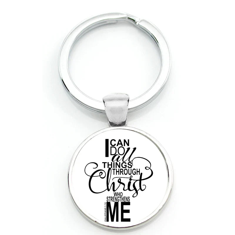 Keychain With Printed Bible Quote