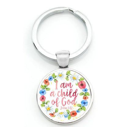 Keychain With Printed Bible Quote