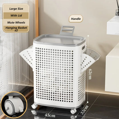 Foldable Dirty Clothes Basket with Wheels