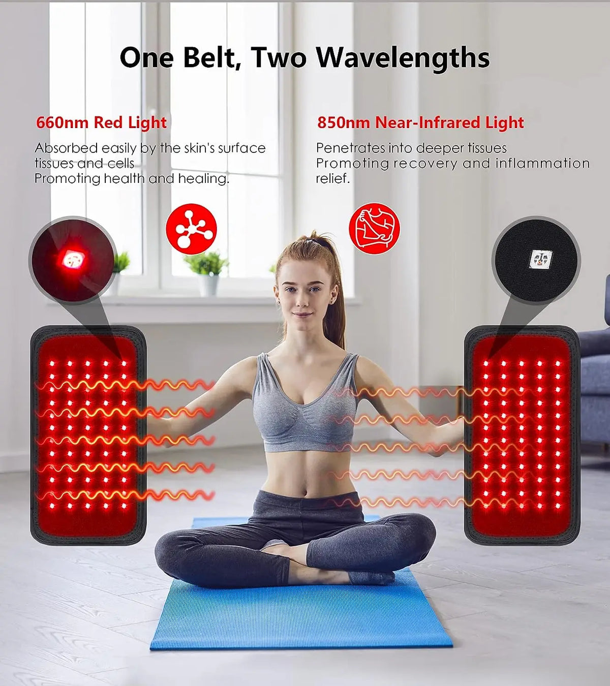 Red and near-infrared light belt, view 4
