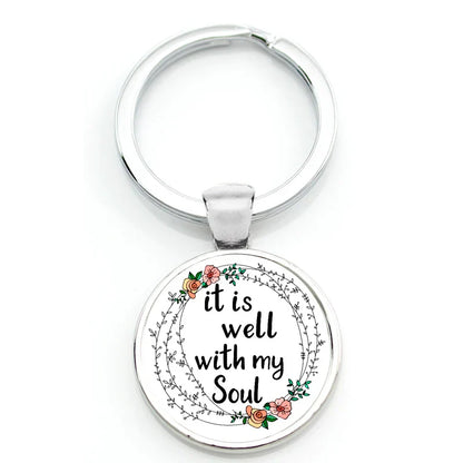 Keychain With Printed Bible Quote