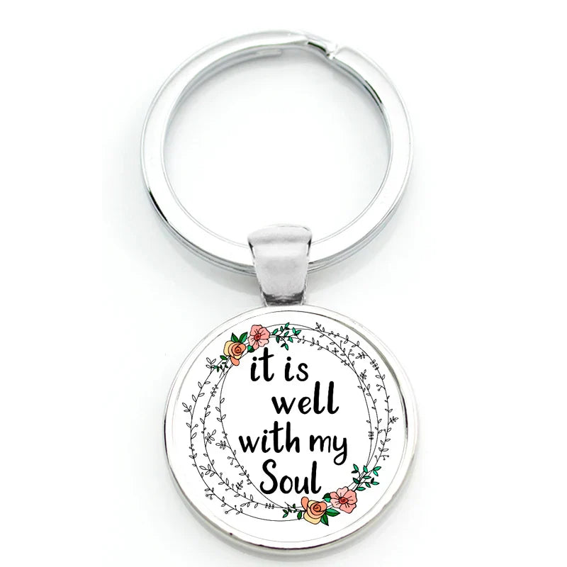 Keychain With Printed Bible Quote