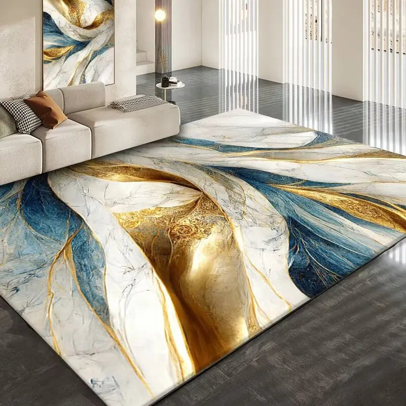 Luxury Golden Abstract marble Rugs