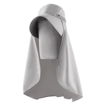 Sun hat with neck cape in Gray
